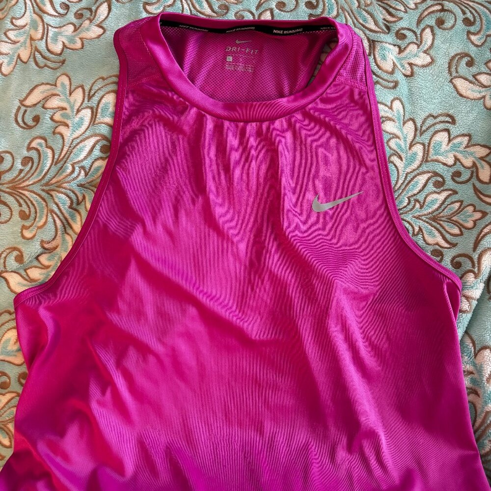 Nike Dri-FIT Running Tank – Hot Pink, Breathable & Lightweight